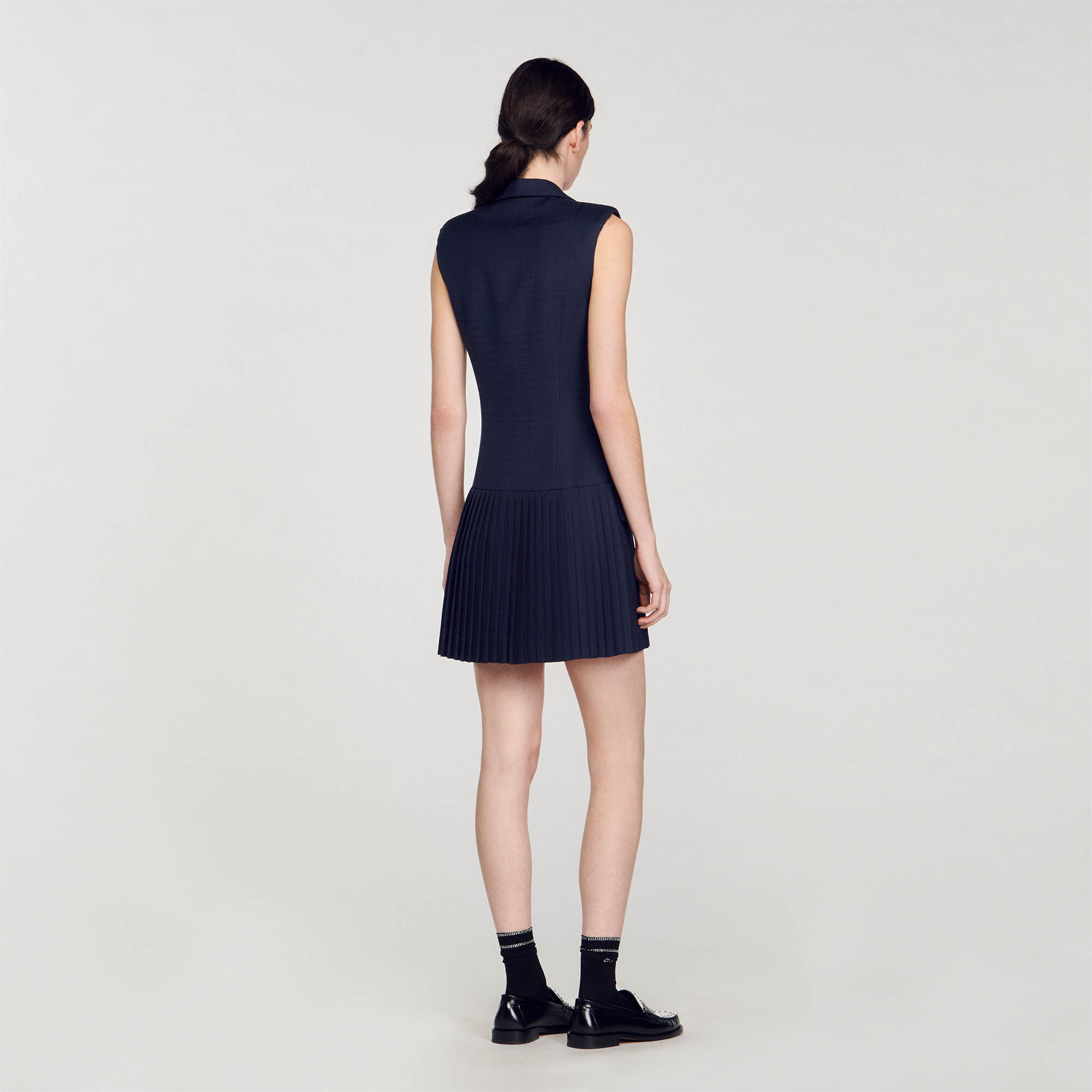 Short pleated suit dress
