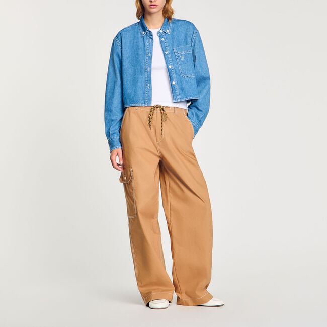 Denim cropped shirt - Women | Sandro