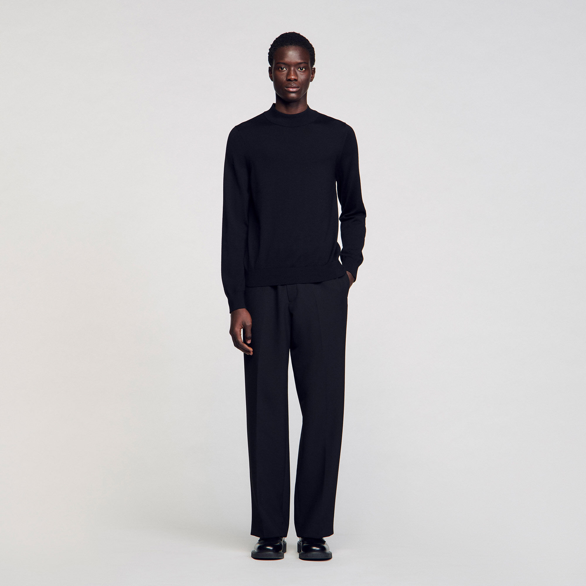 美品✨sandro paris 異素材ドッキング フーデットコート 36