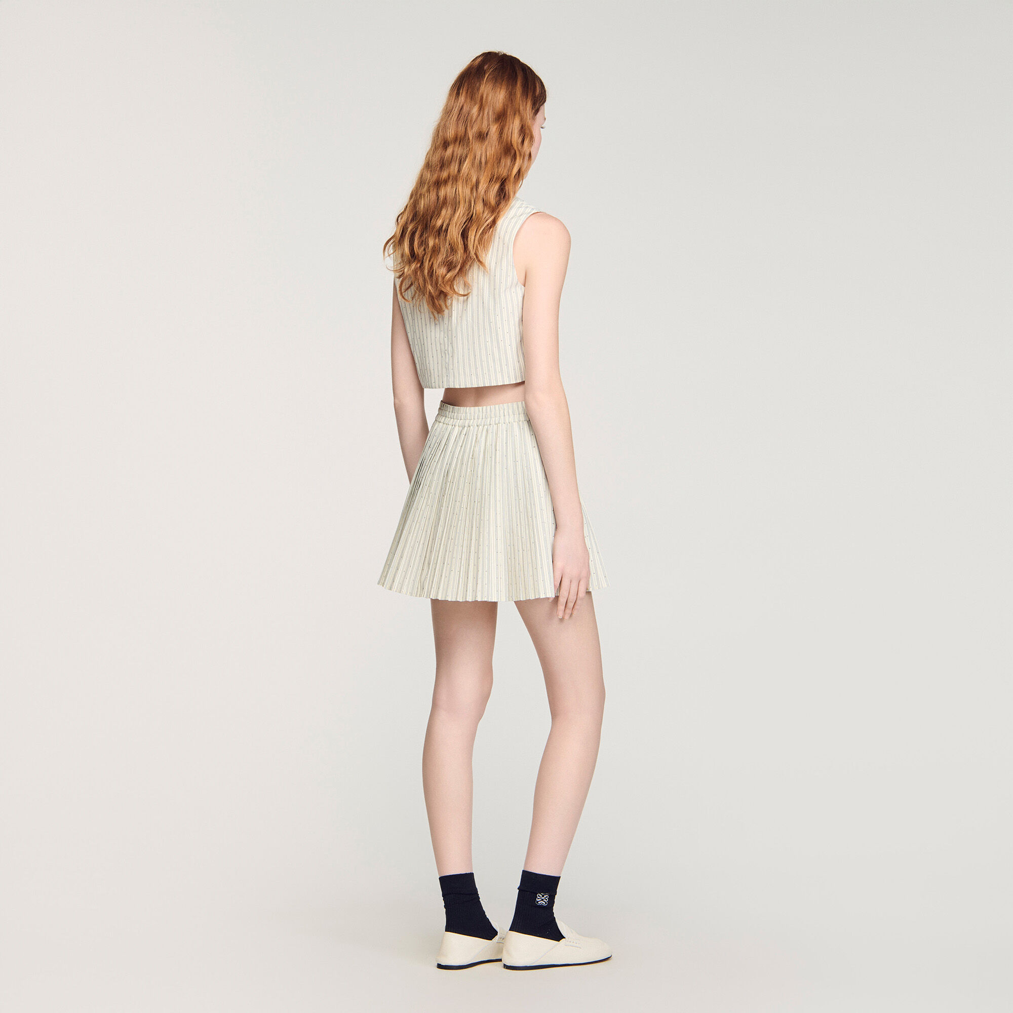 Short rhinestone striped skirt