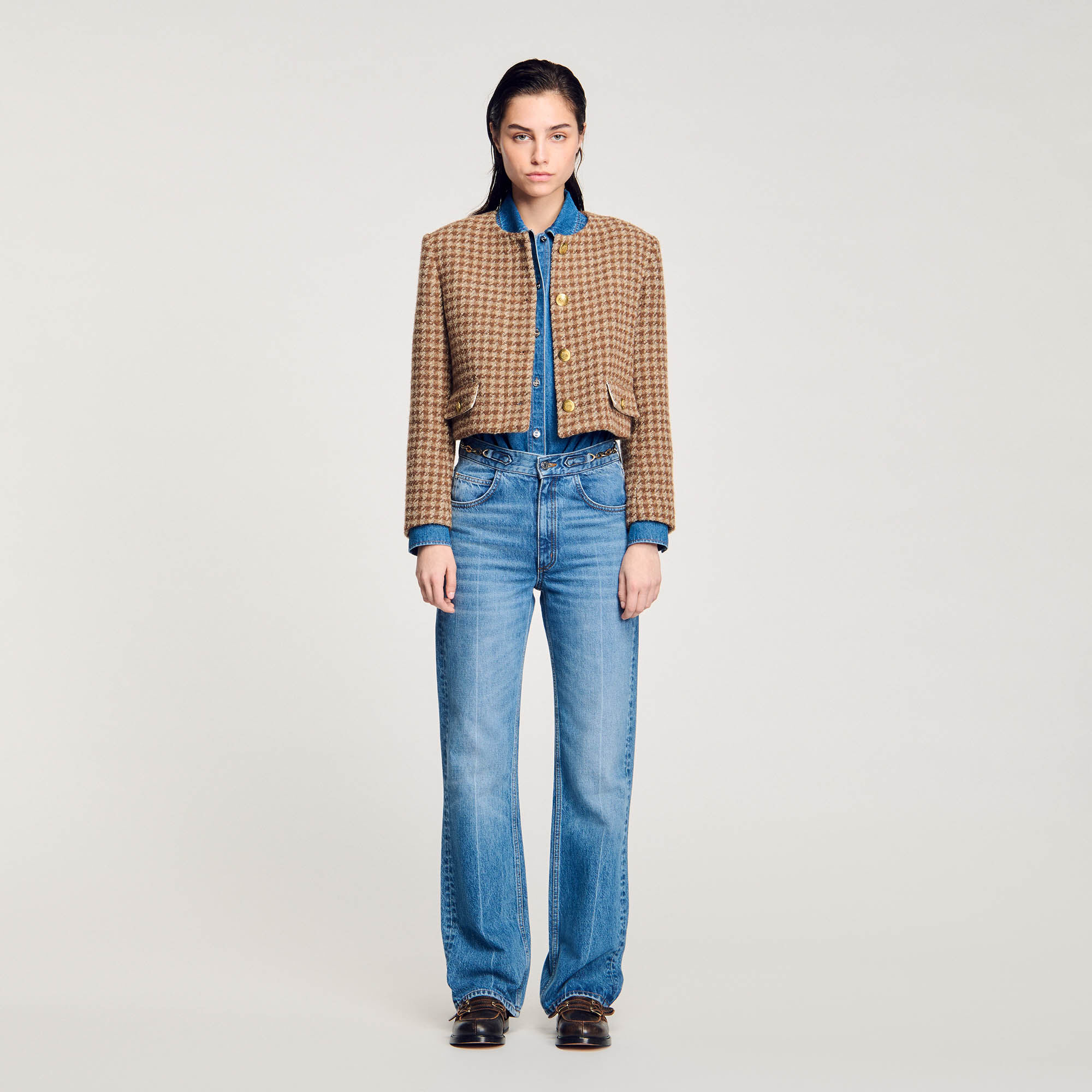 Sandro checked jacket store