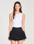 Ruffled skort with topstitching