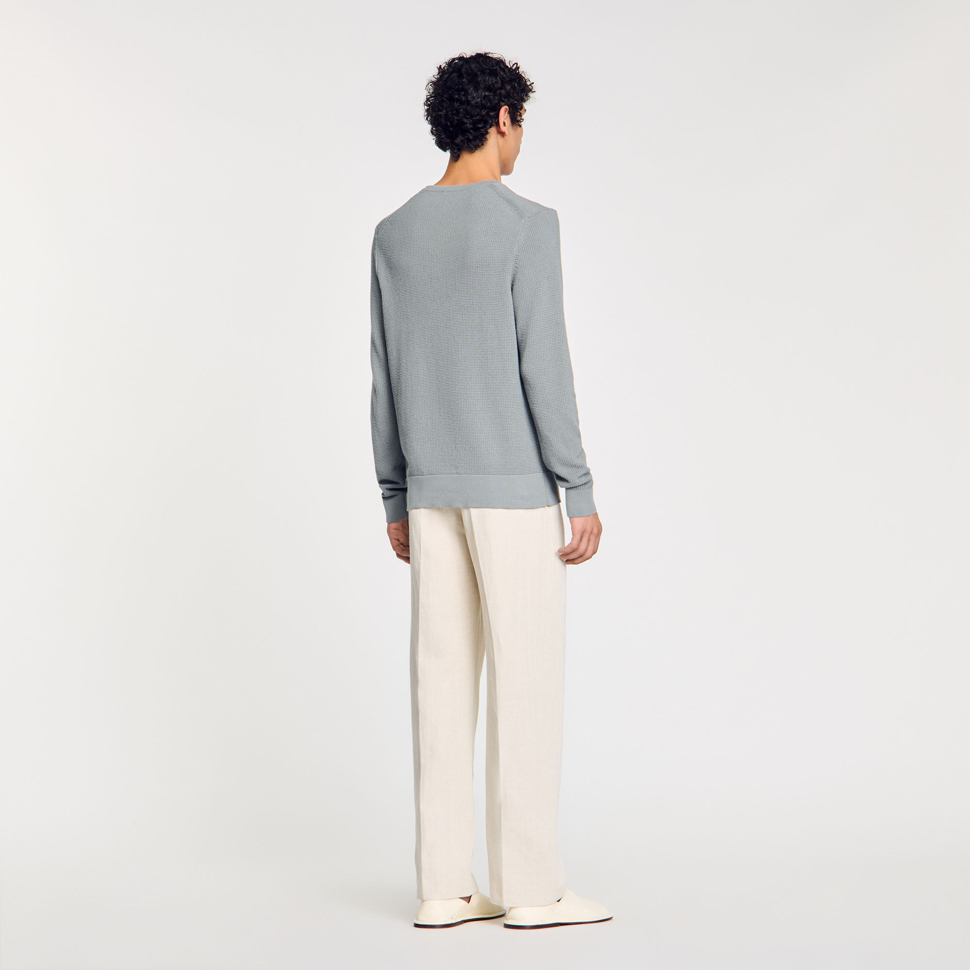 Textured knit jumper black / gray for Men | Sandro Paris