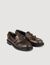 Distressed leather loafers