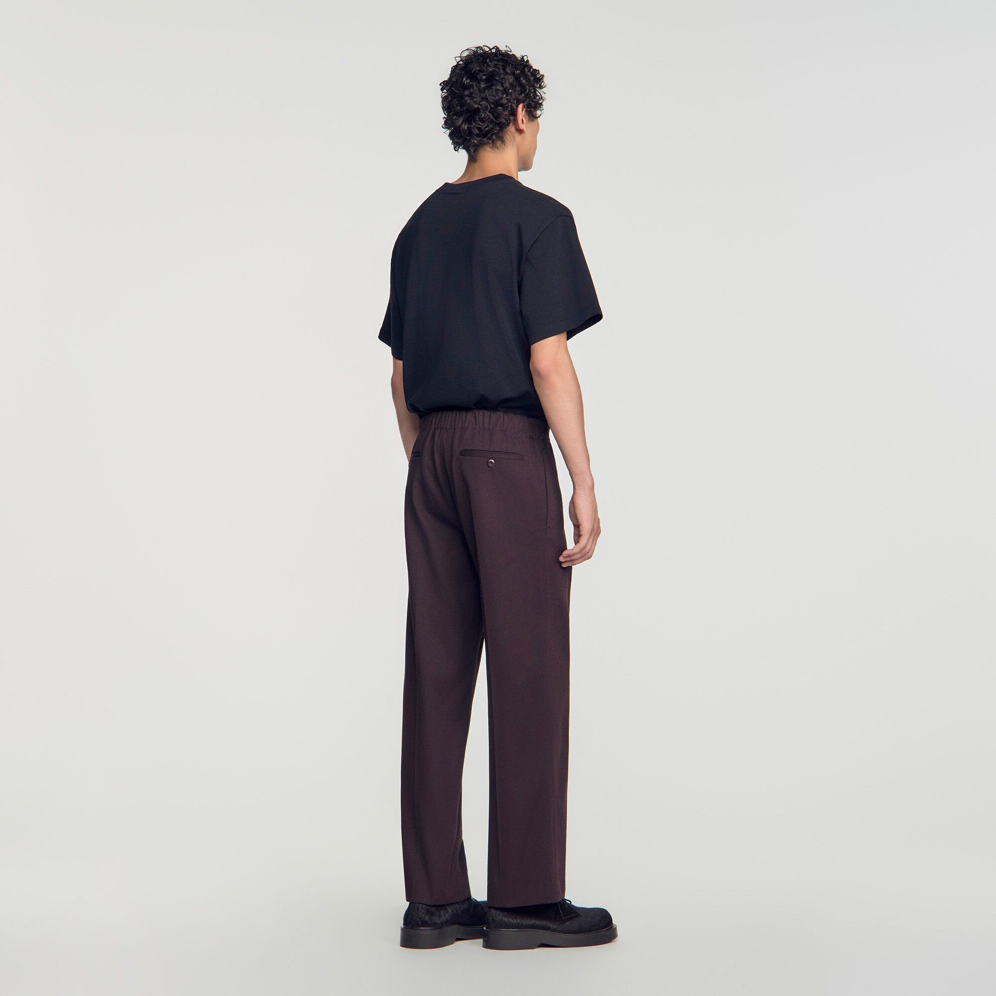 Elasticated wide-leg cotton trousers