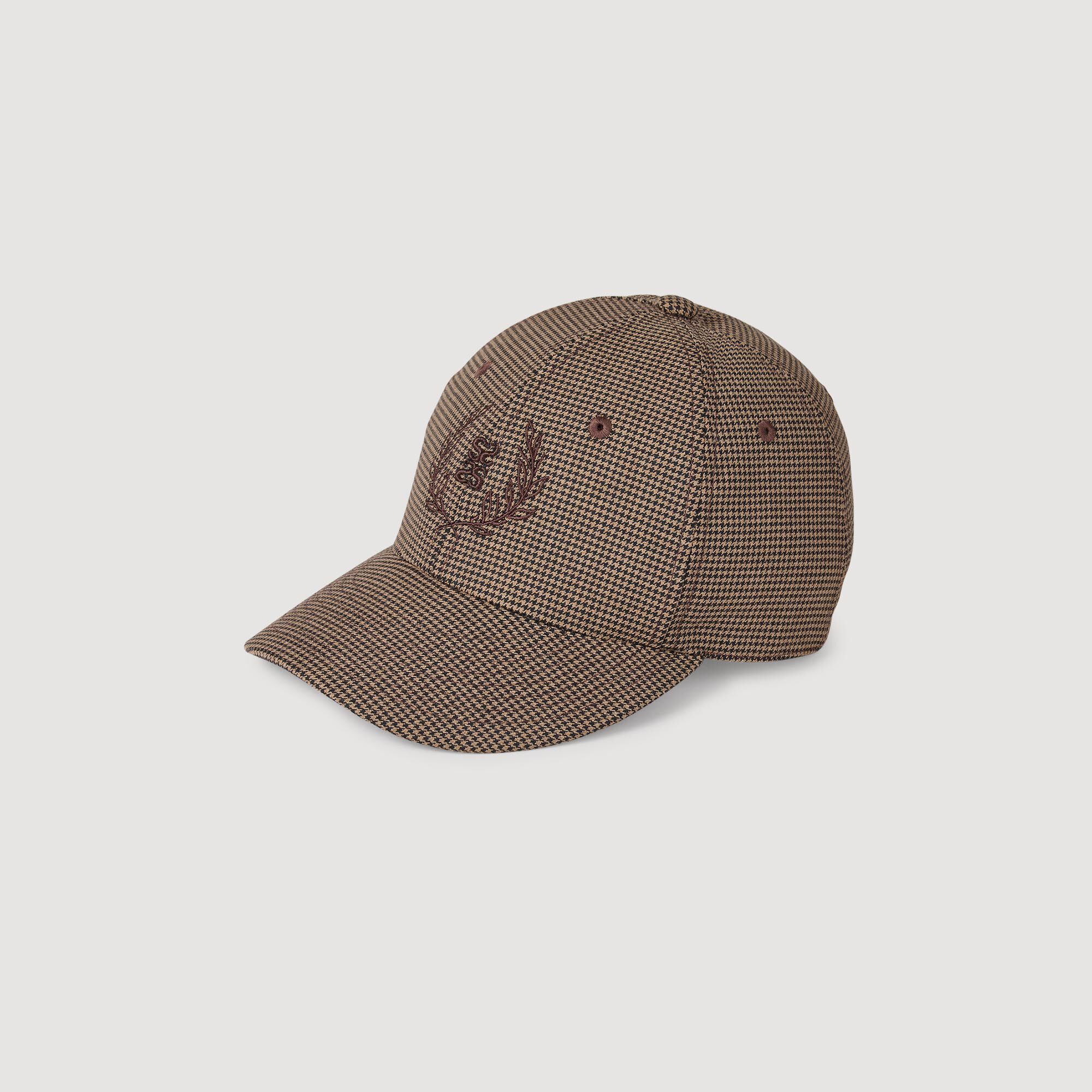 Houndstooth print cap