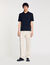 Knitted polo shirt with zip collar