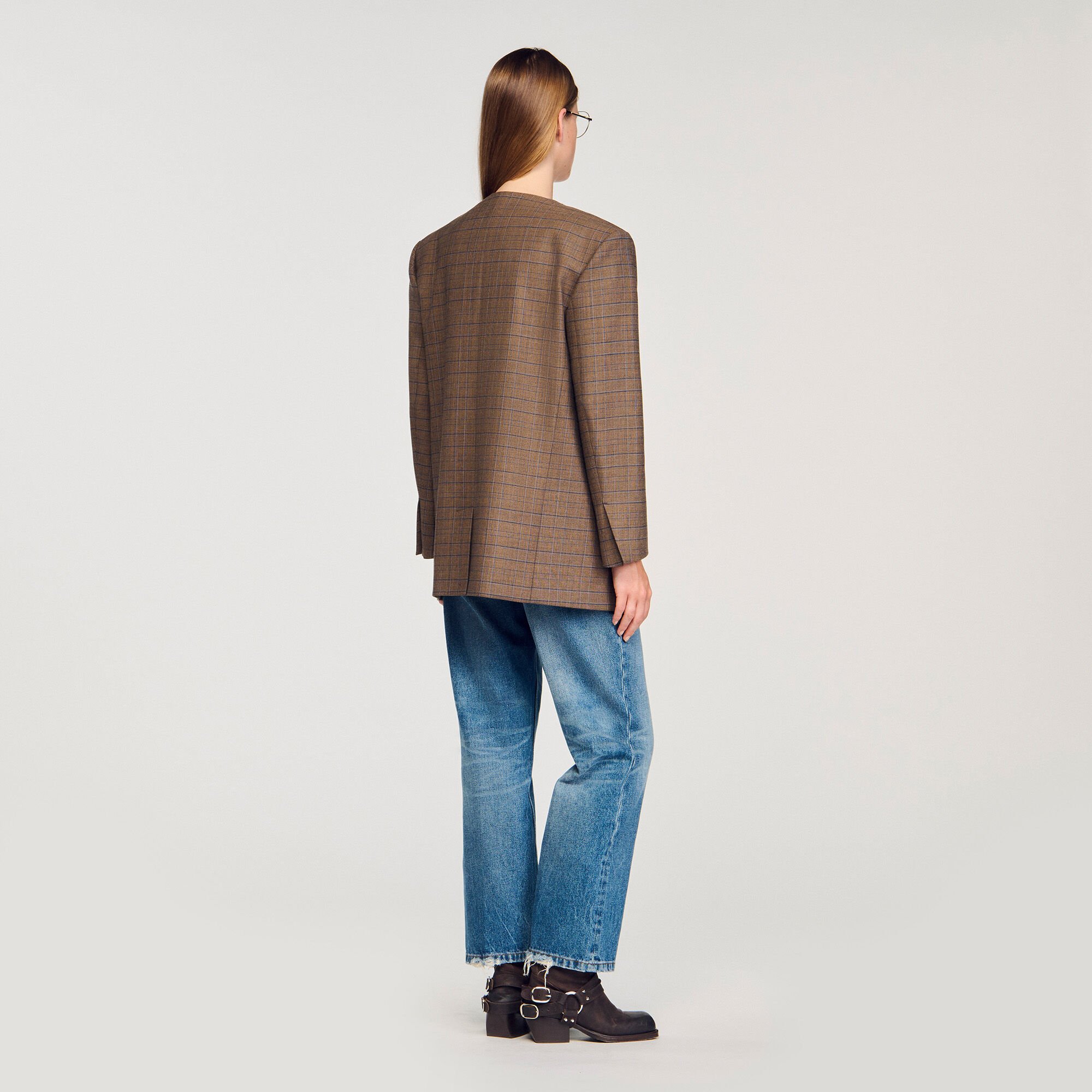 Oversized checked jacket