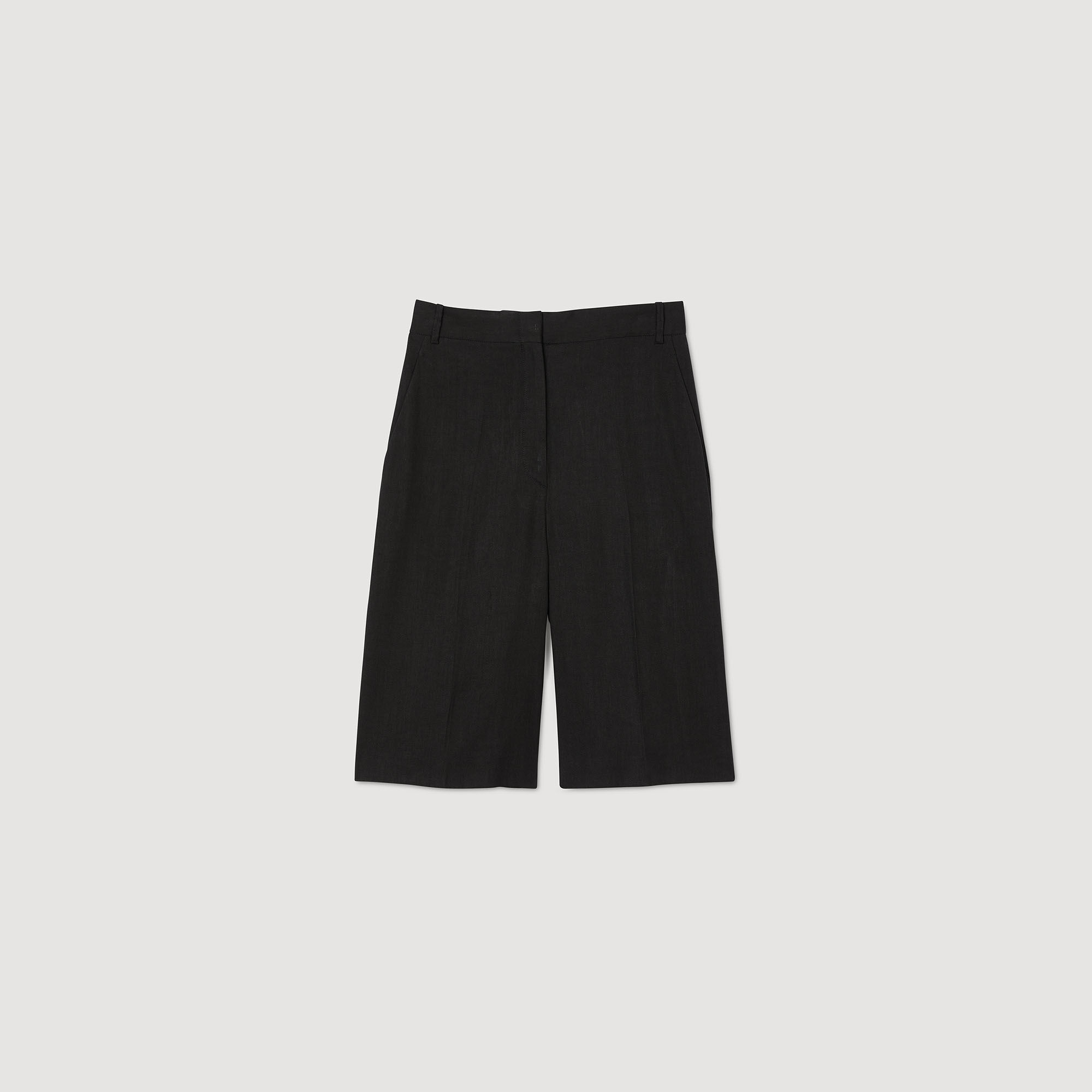 Linen-blend Bermuda shorts