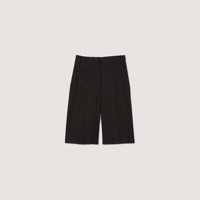 Linen-blend Bermuda shorts