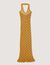 Long knit dress with fringes