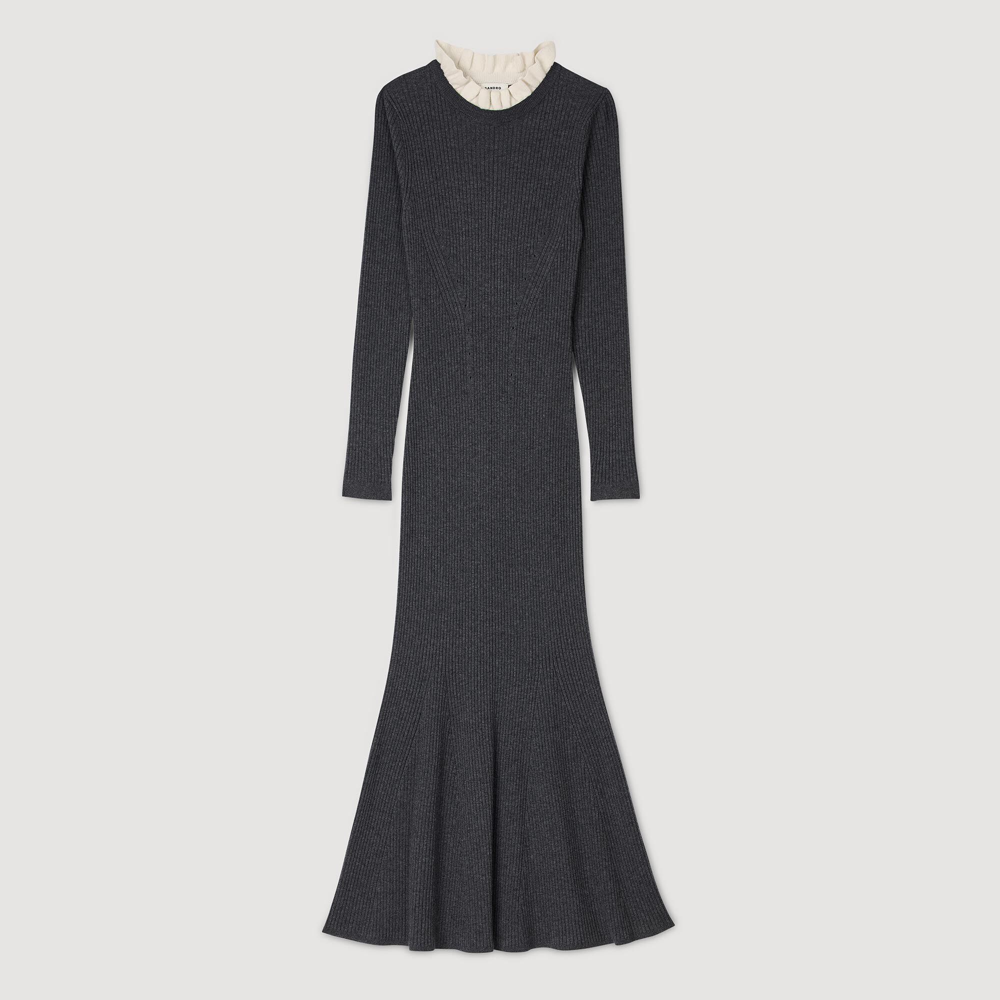 【福袋セール】 Knit maxi dress black / gray For Women | Sandro Paris ジャケット・アウター