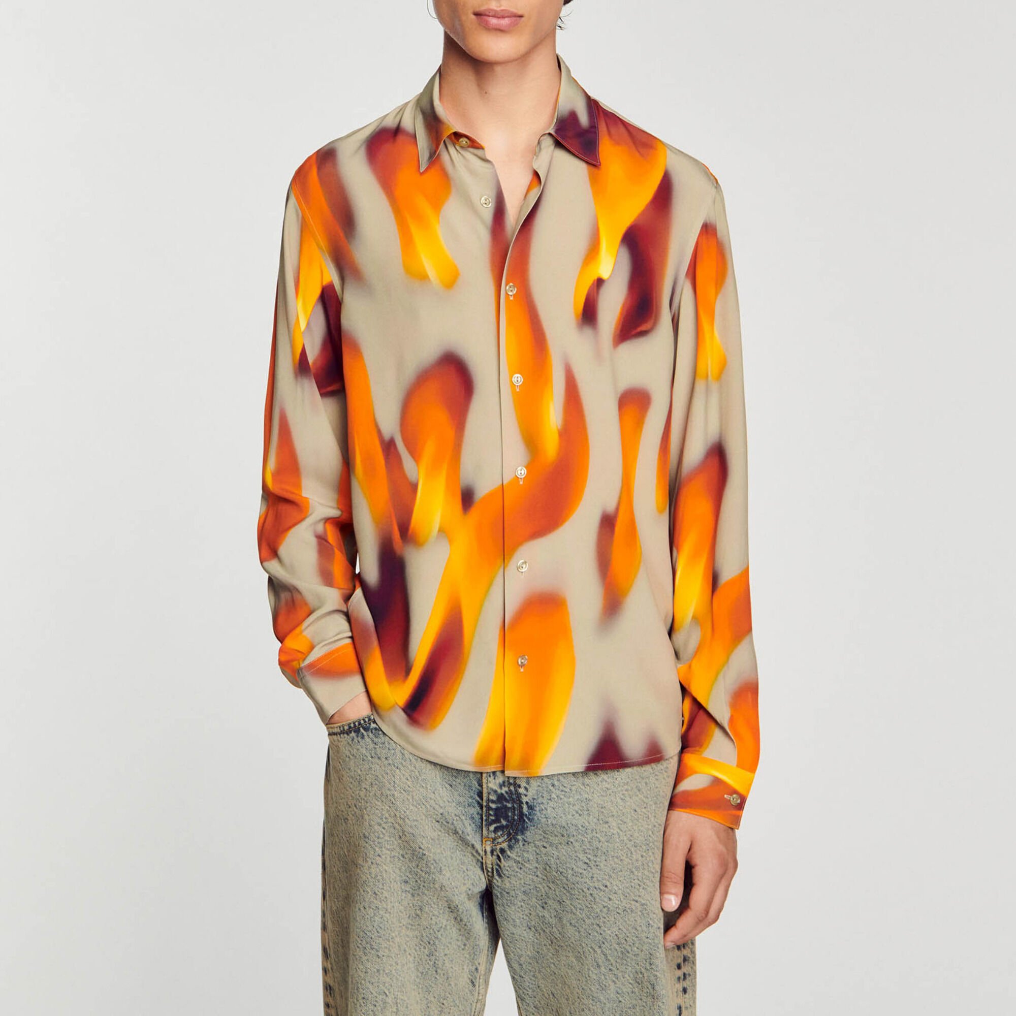 Flame pattern shirt