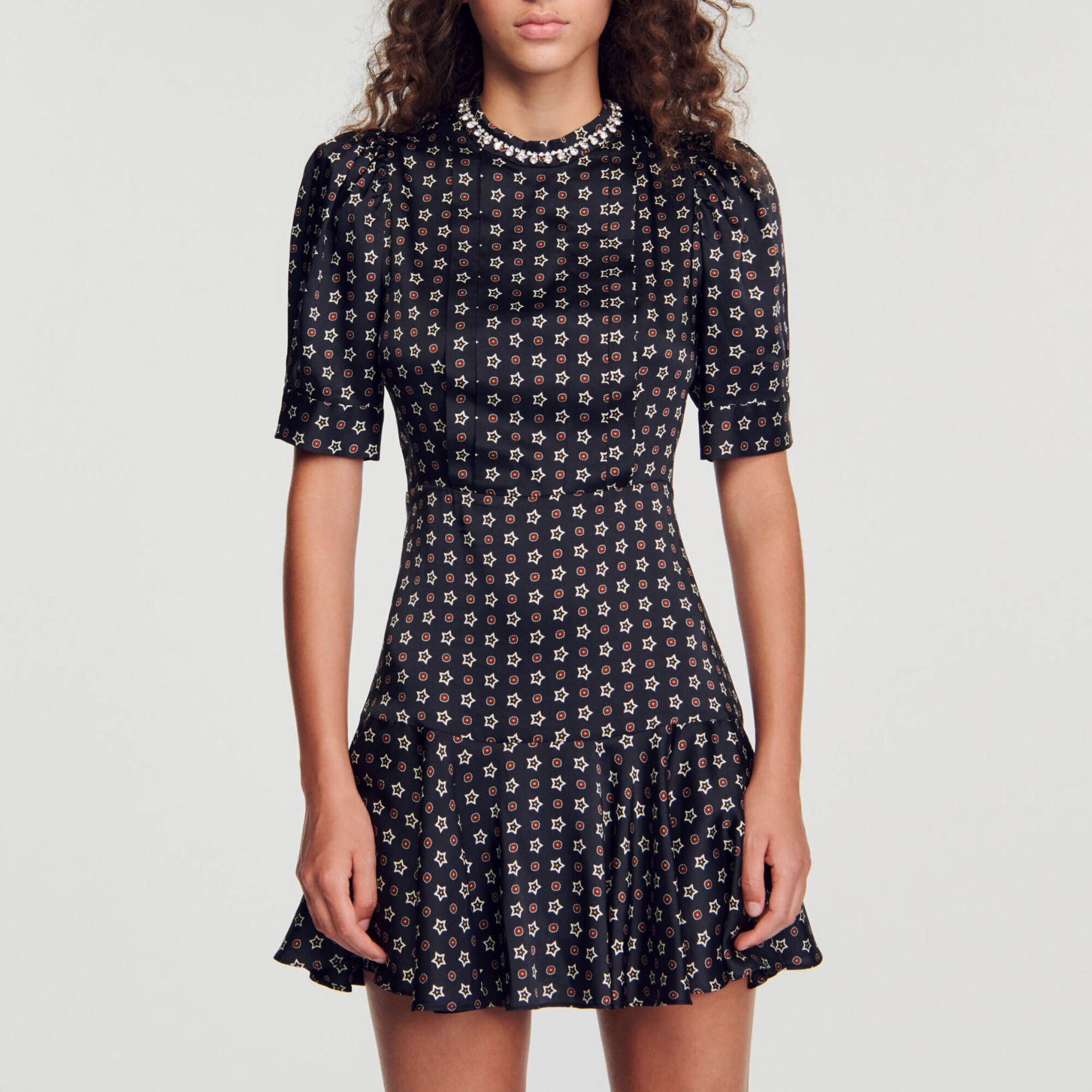 Short star-print dress