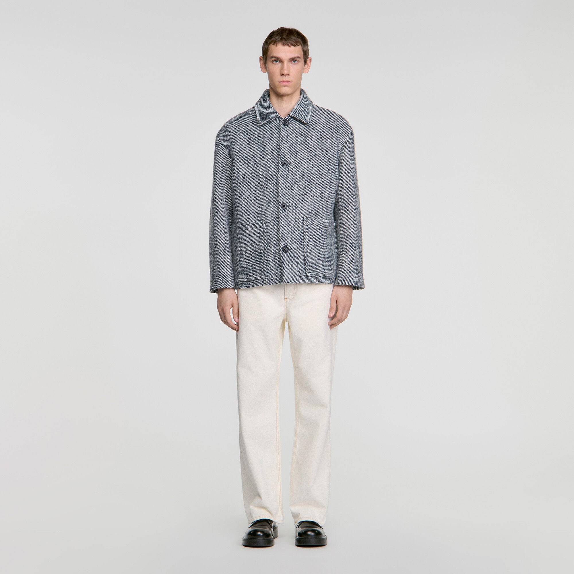 Marl-effect worker jacket - Men | Sandro