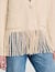 Fringed knit cardigan