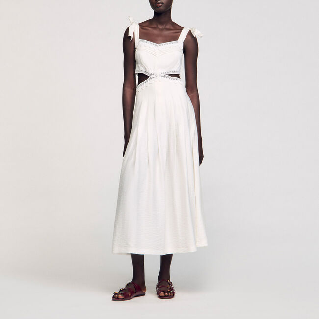 Lace trim maxi dress
