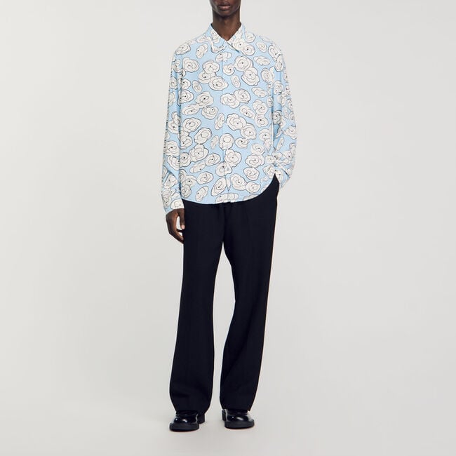 Camellia motif shirt