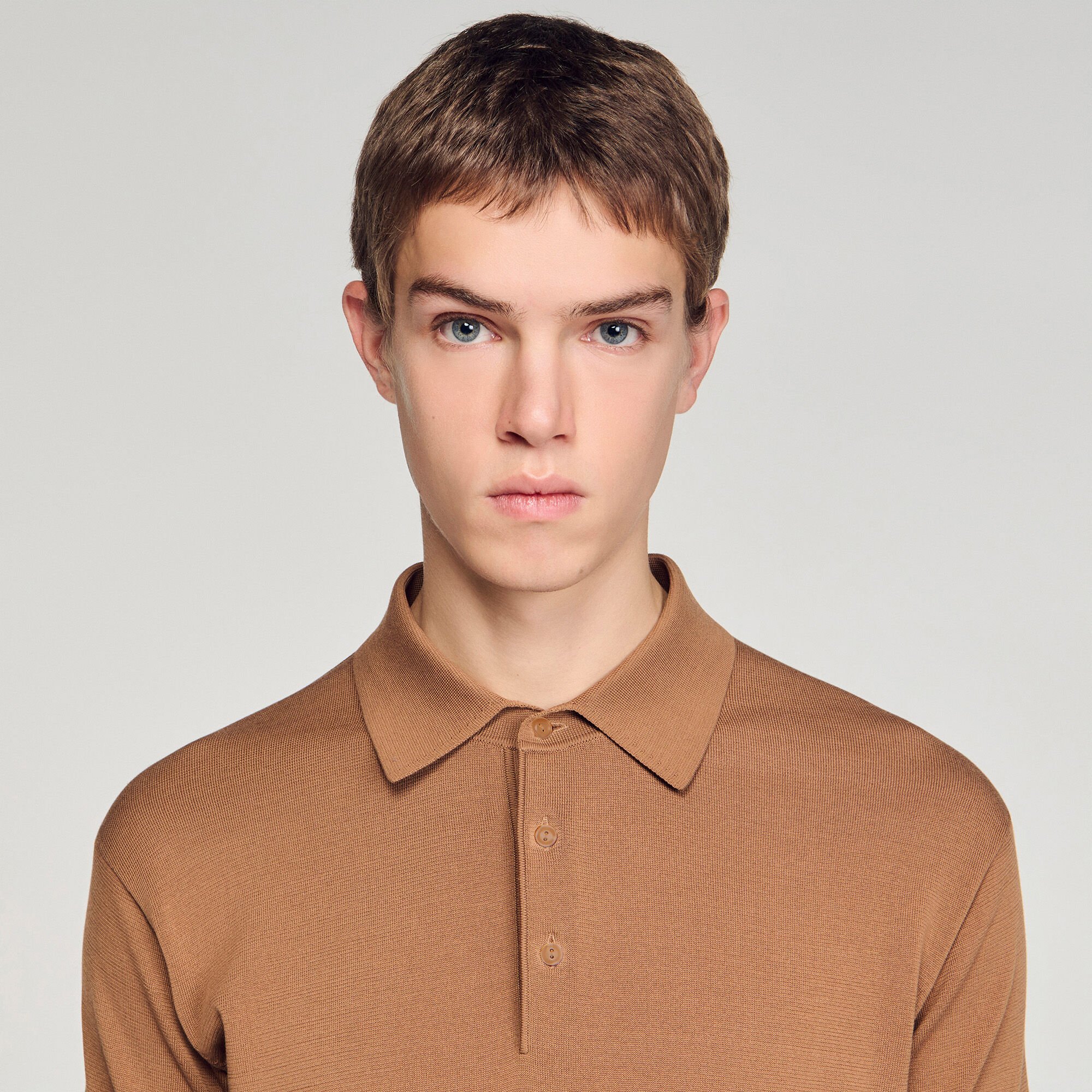 Cotton and silk polo shirt