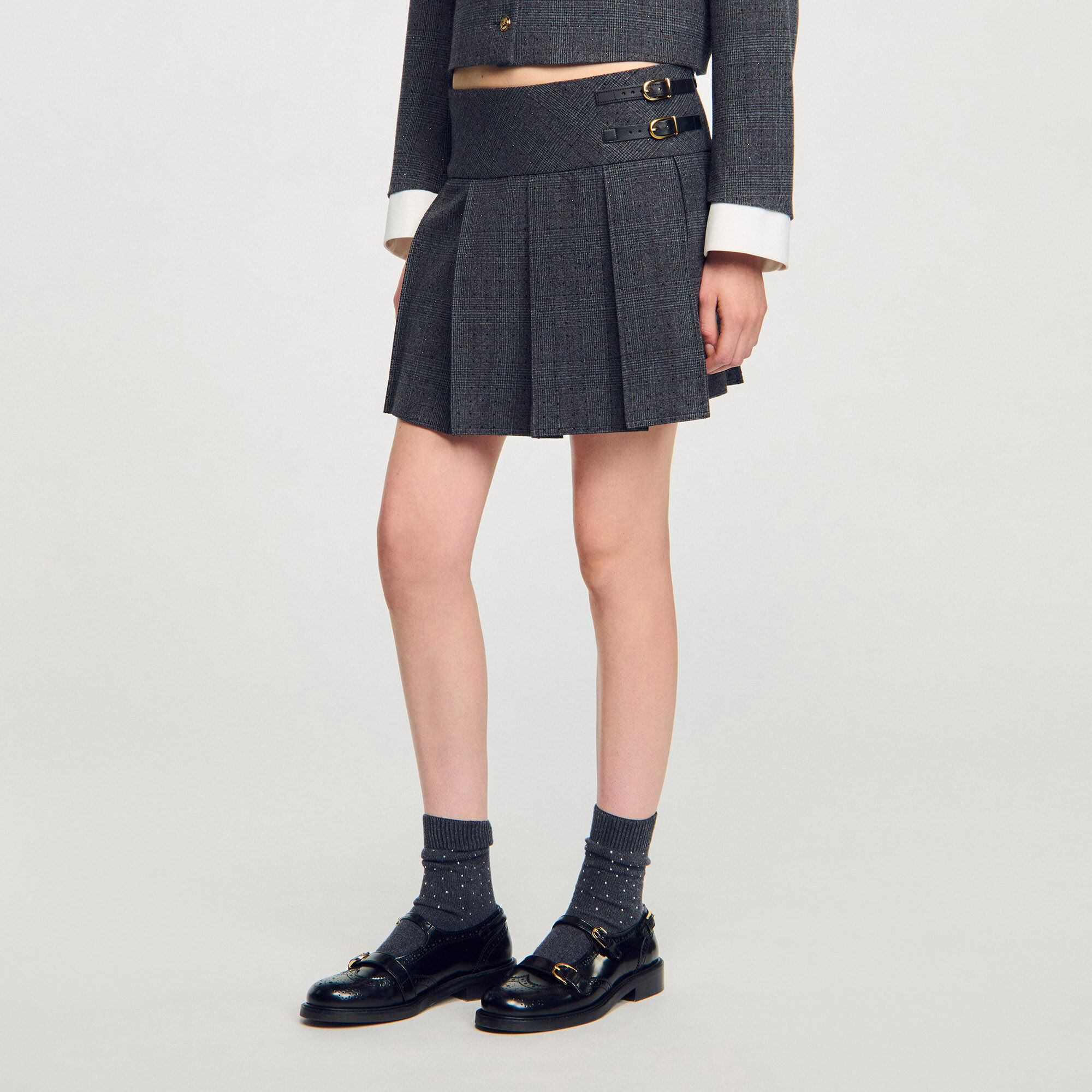Short rhinestone suit skirt