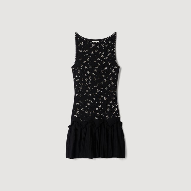 Short velvet dress with beads - Women | Sandro