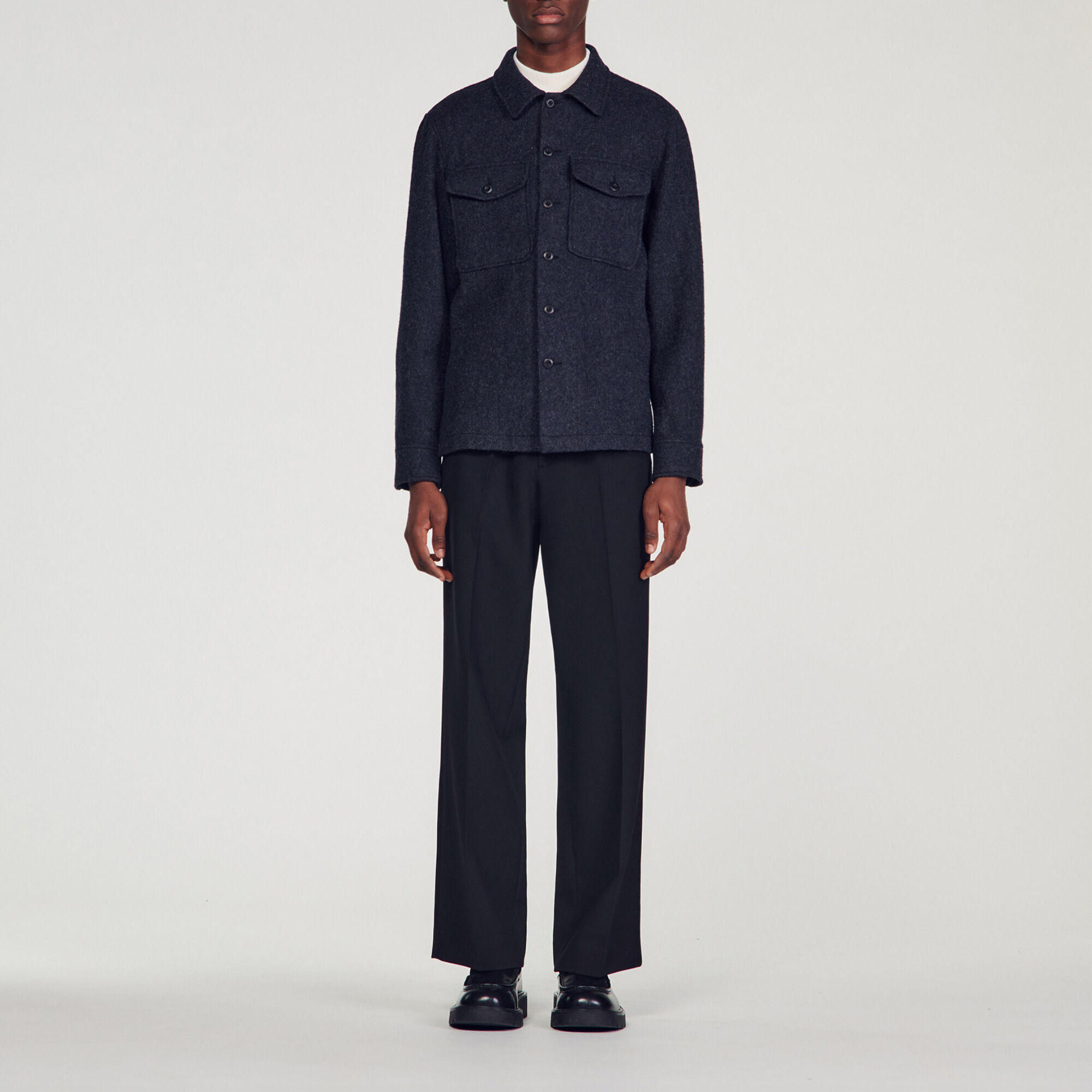 Sandro black denim jacket sales