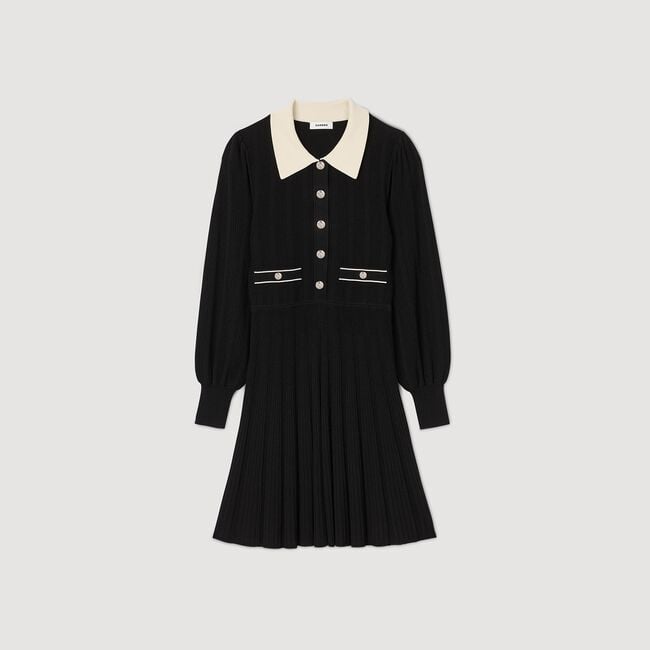 Pleated knit dress