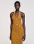 Long knit dress with fringes