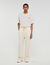 Wide-leg elasticated cotton trousers