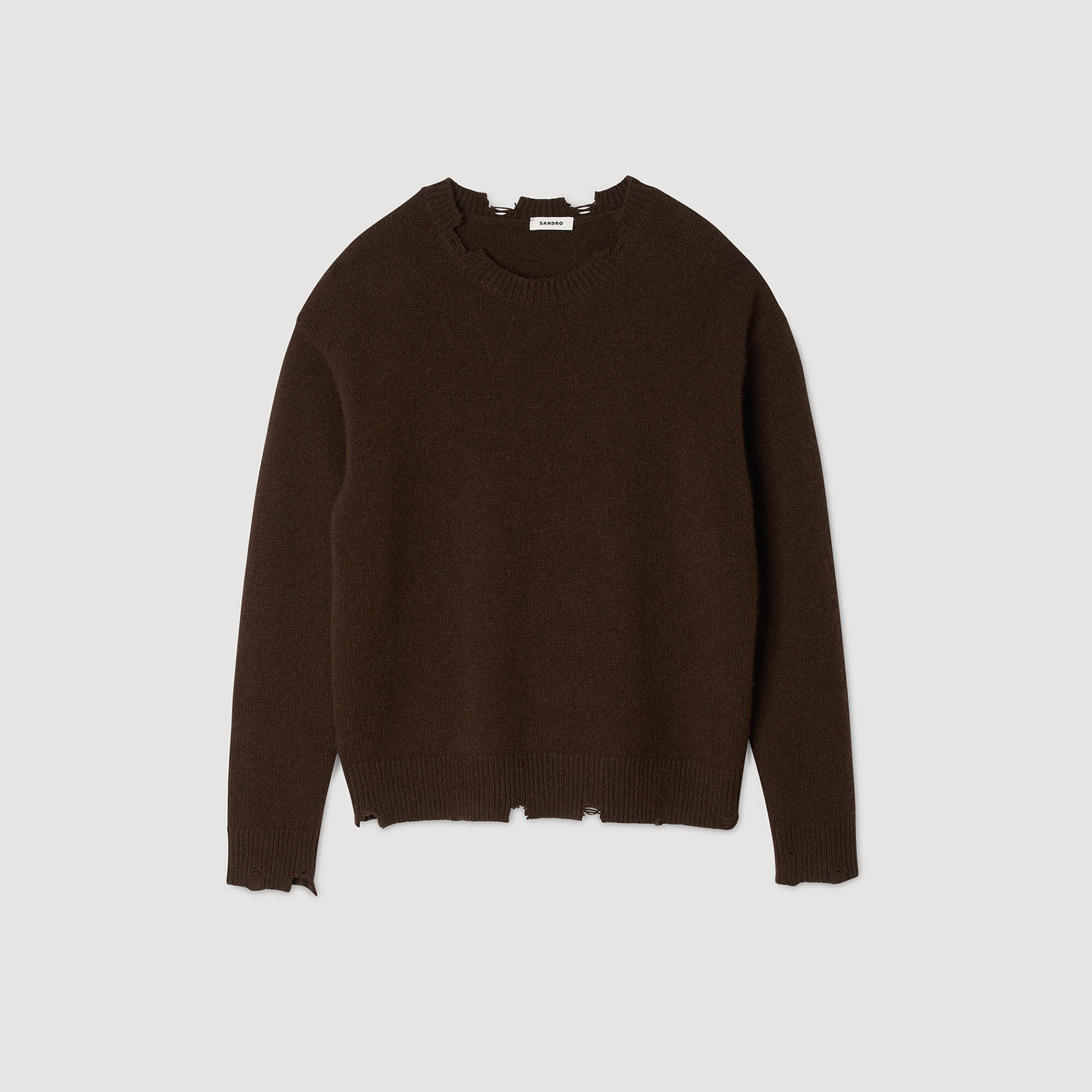 Destroyed effect wool jumper