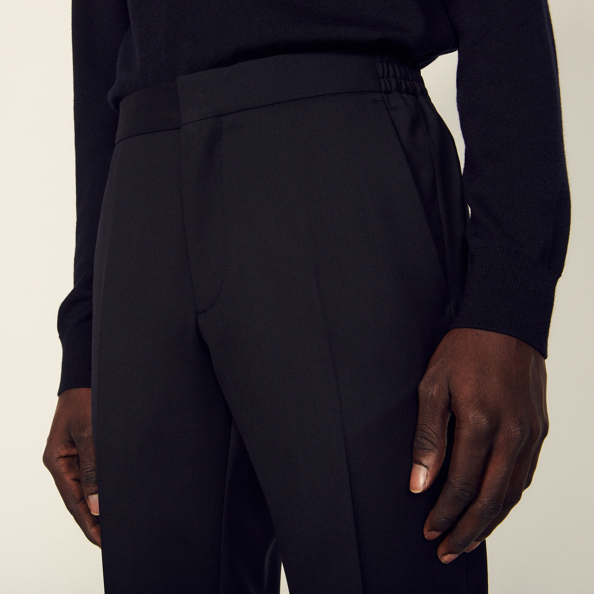 Straight-leg virgin wool trousers
