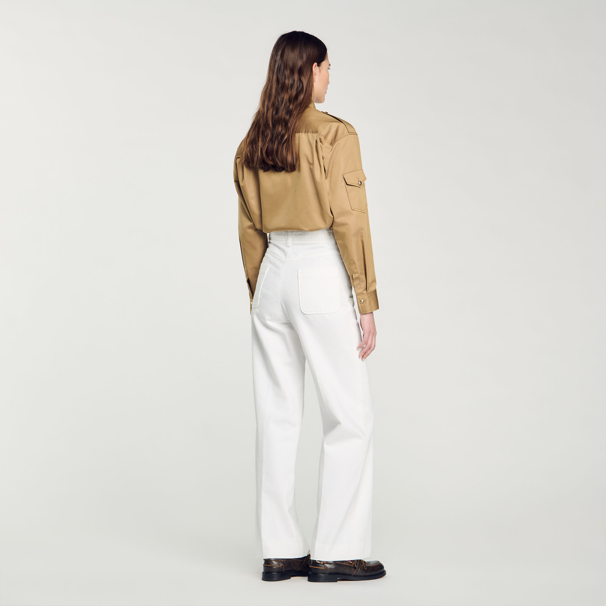 Wide-leg canvas trousers