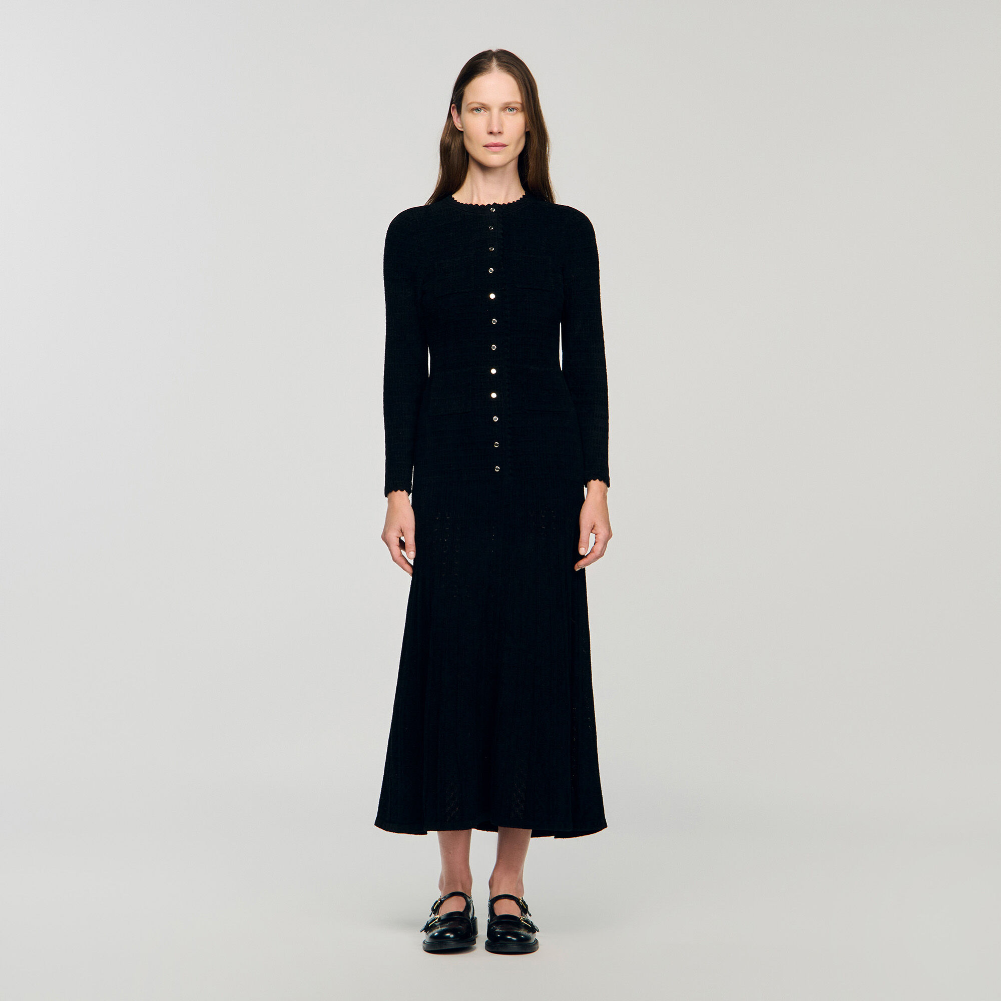 Textured knit maxi dress