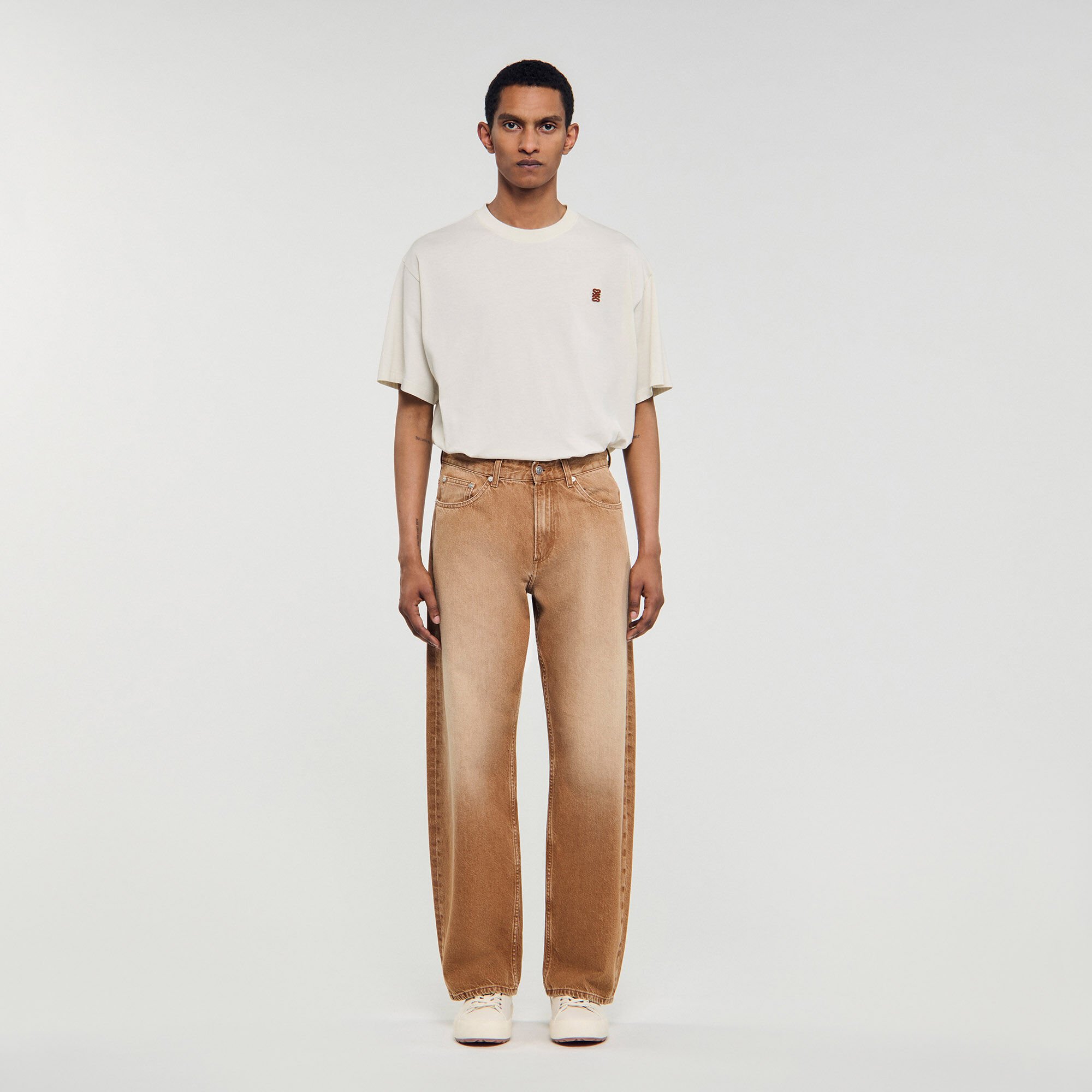 Faded cotton baggy jeans