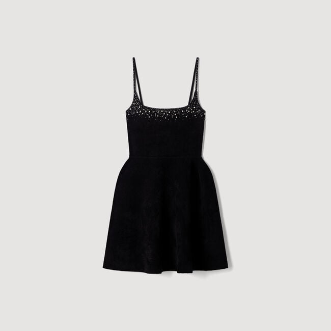 Short rhinestone velvet dress - Women | Sandro