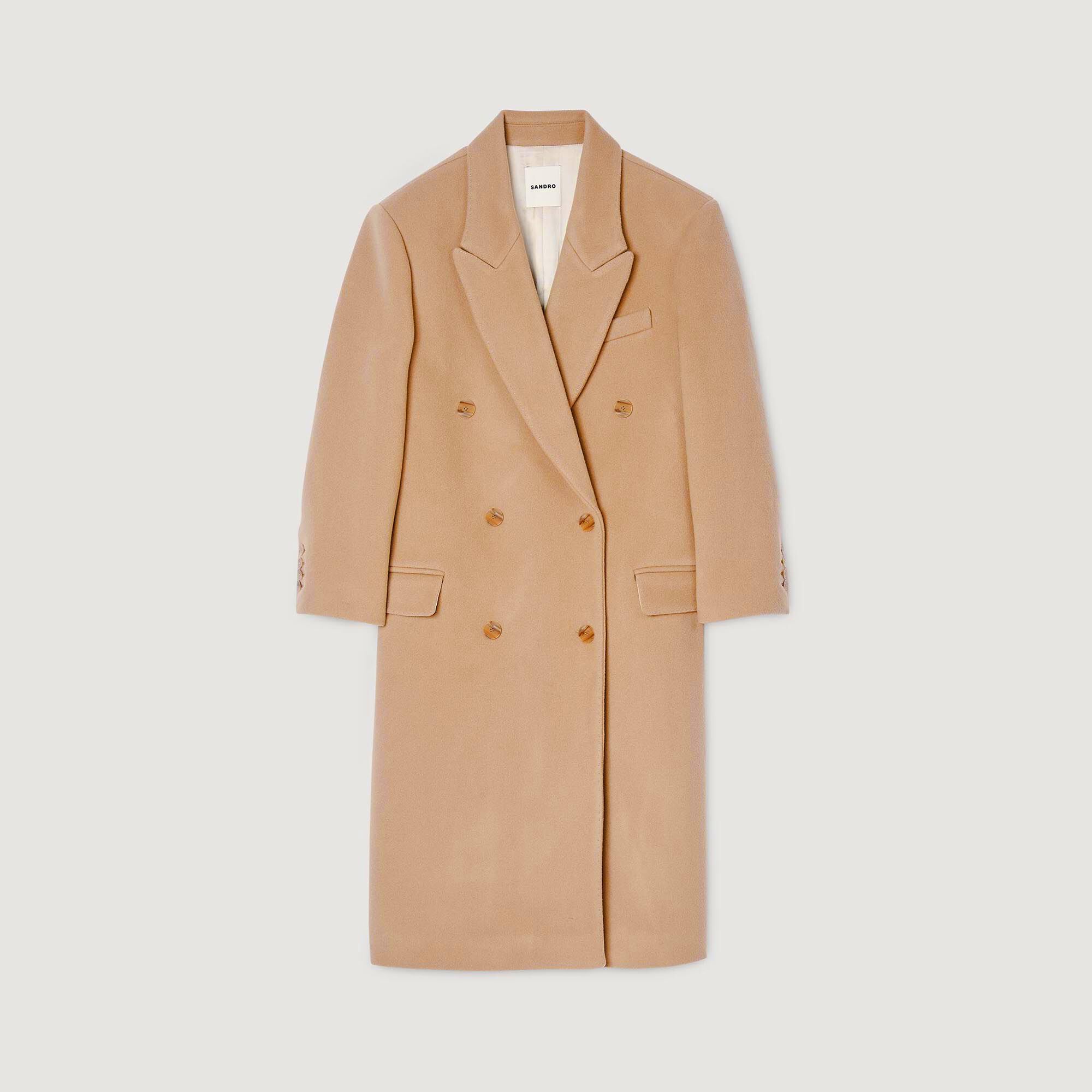 Sandro camel coat on sale