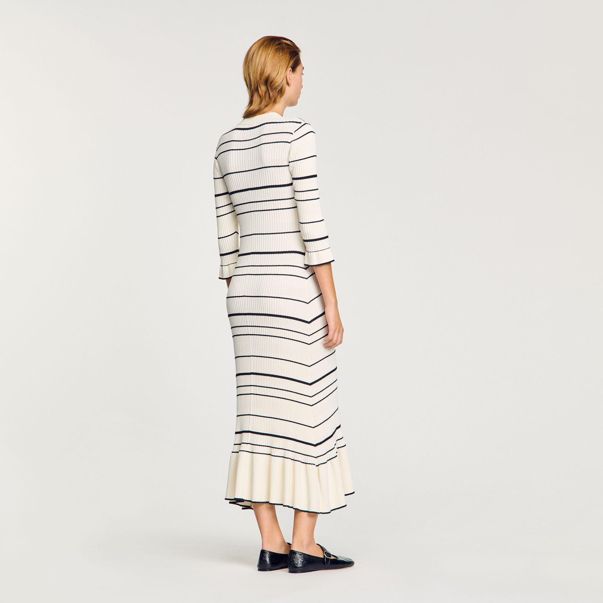 Stripy knit maxi dress