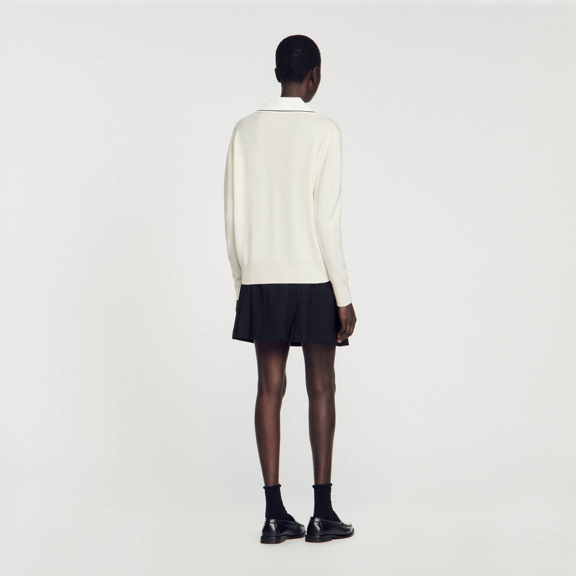 Jumper with polo shirt collar