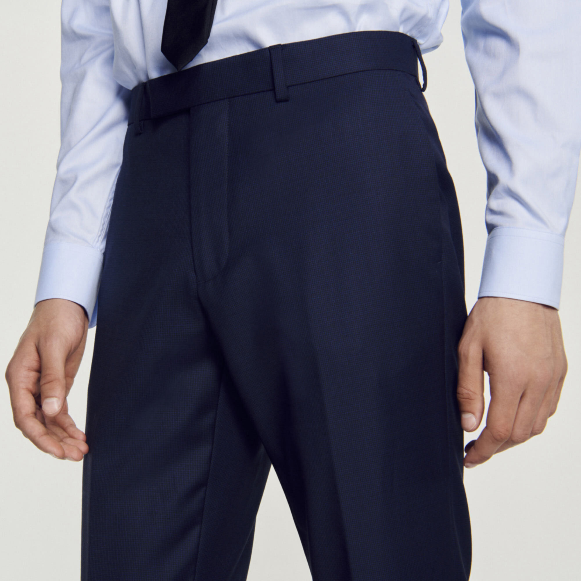 Stretch wool suit trousers