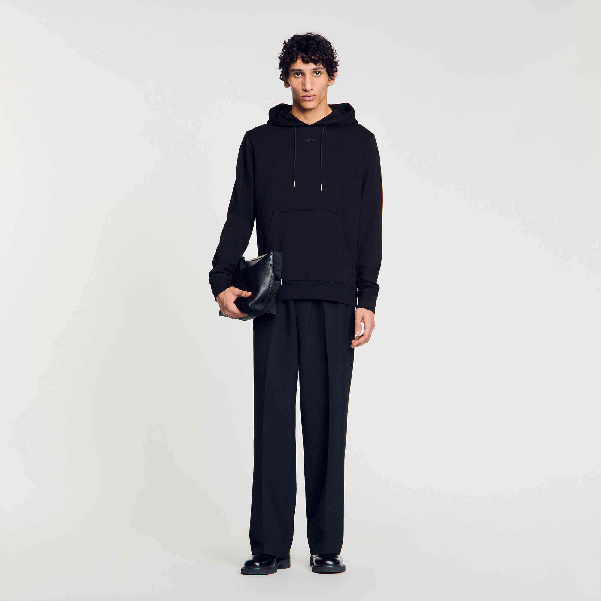 Logo hoodie black gray for Men Sandro Paris