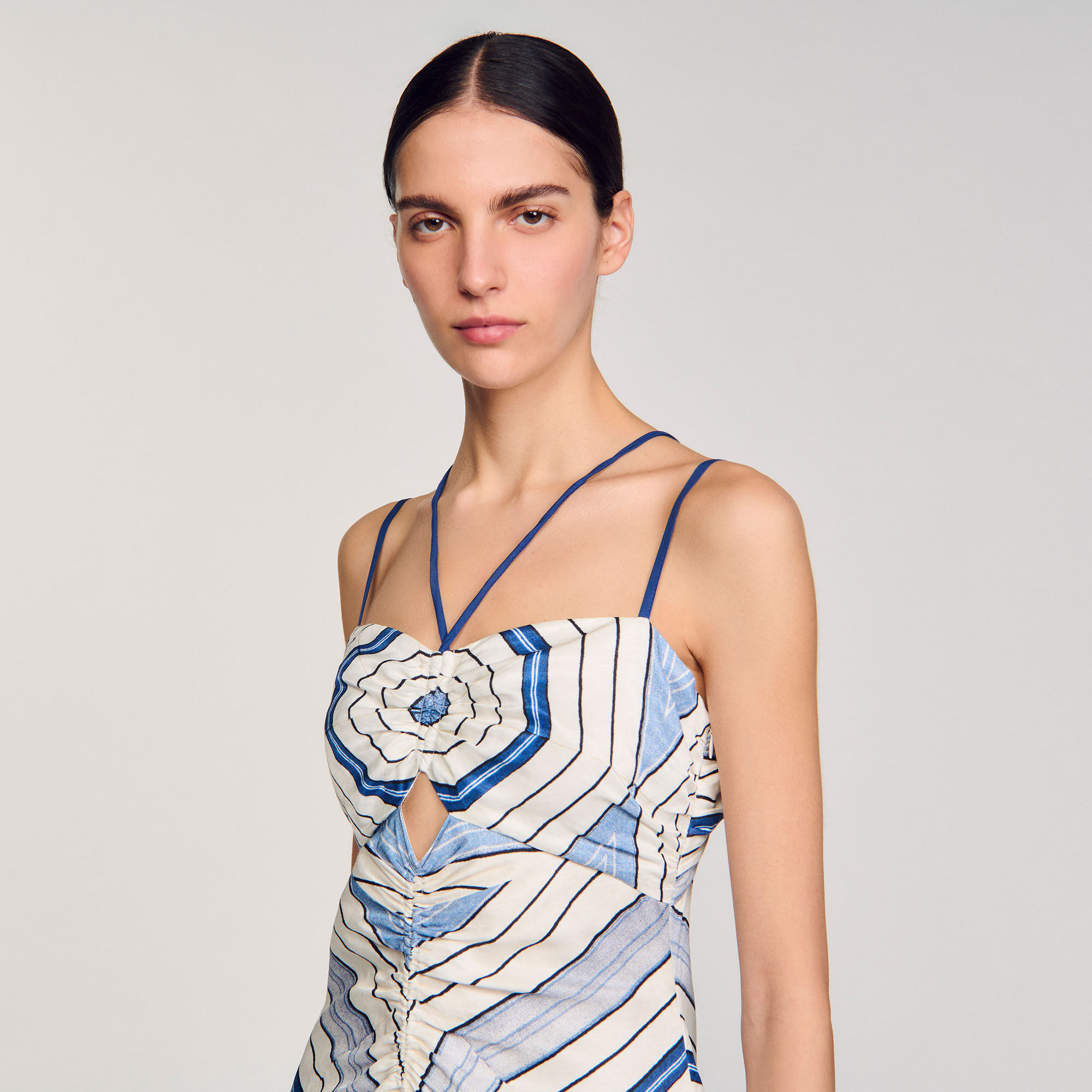 Spiral-motif maxi dress