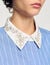 Striped cropped shirt with rhinestone