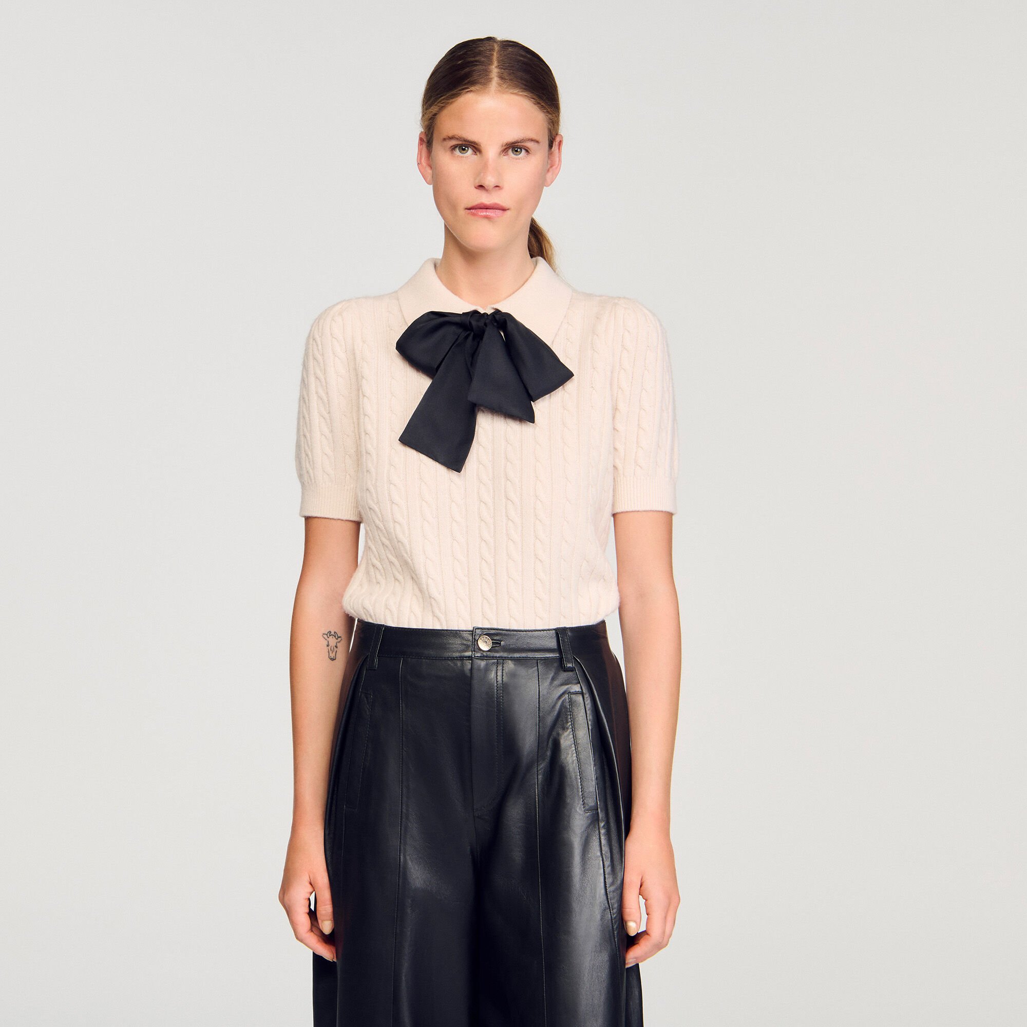 Polo-neck knit jumper