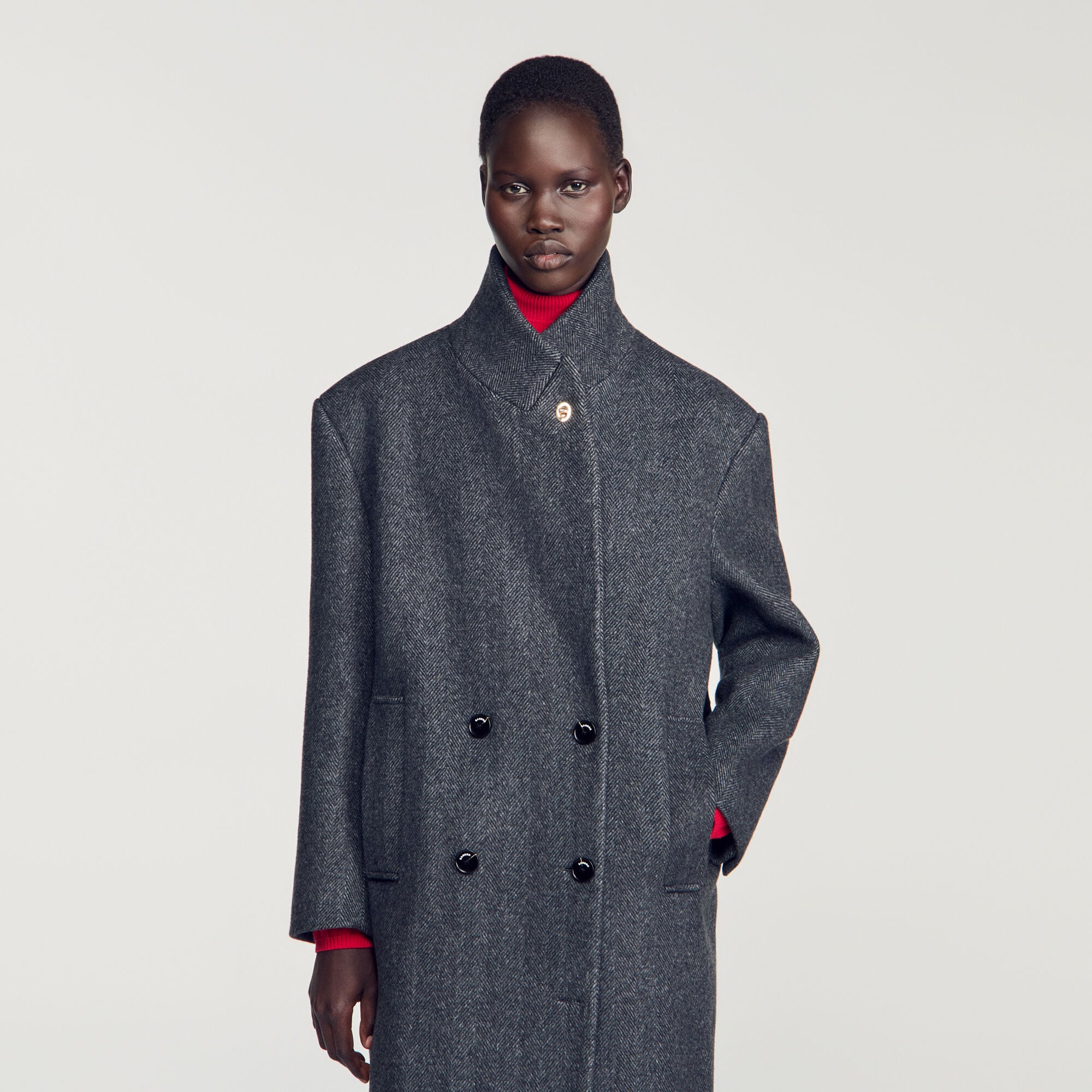 Herringbone wool coat - Women | Sandro