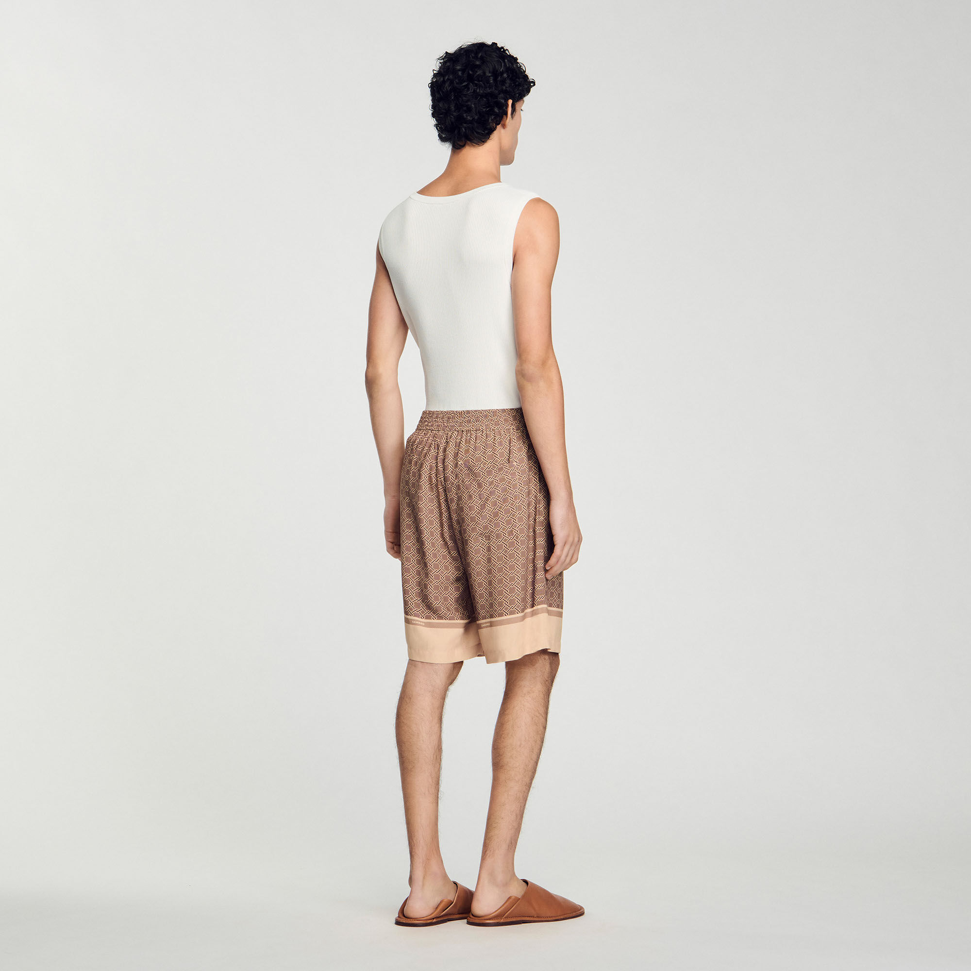 Patterned floaty Bermuda shorts
