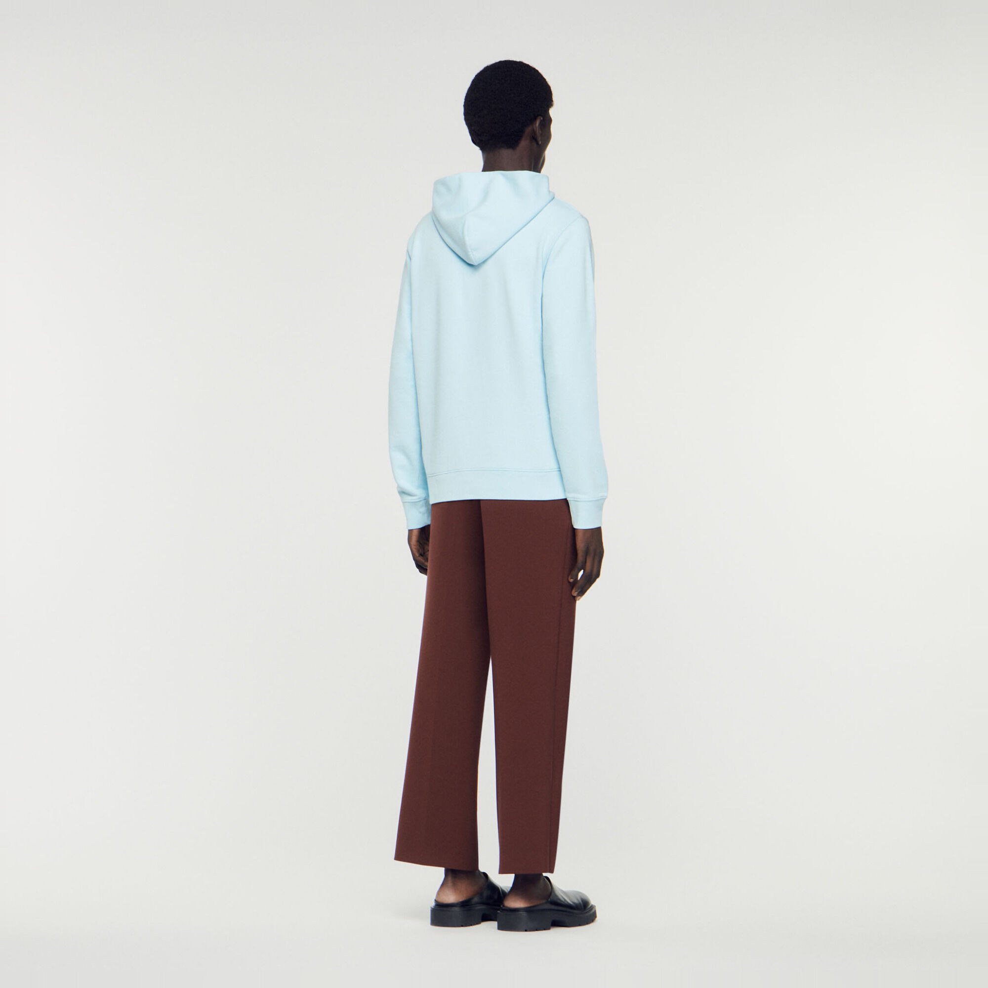 Hooded sweatshirt with rubber logo