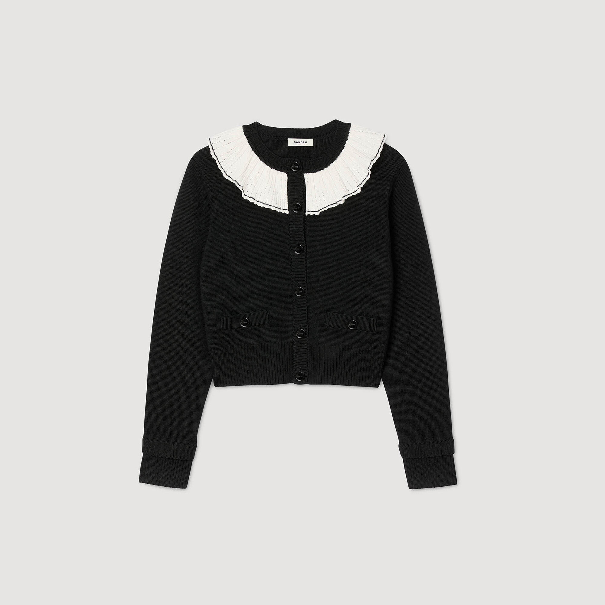 Cardigan with contrast collar