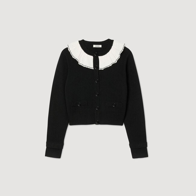 Cardigan with contrast collar