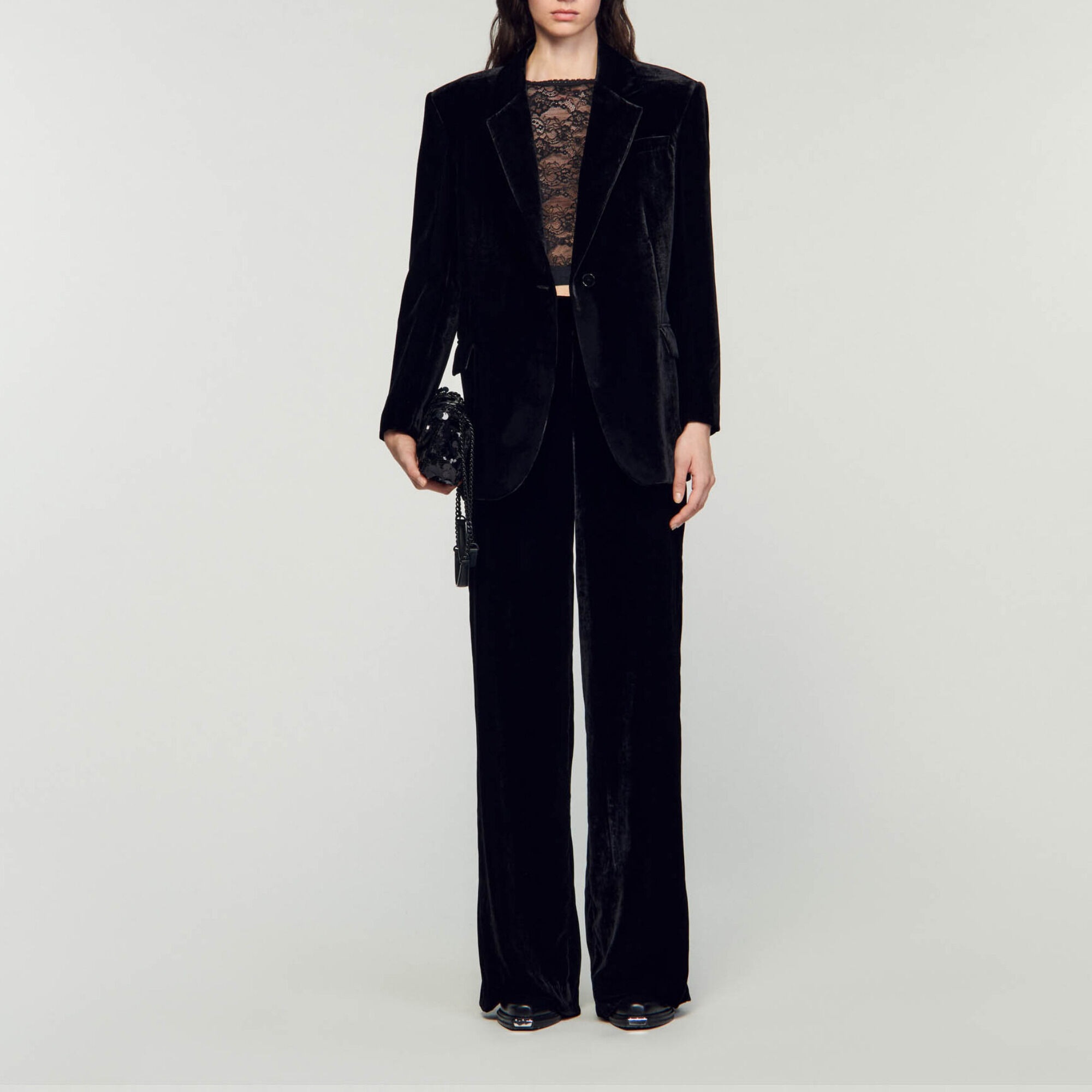 Sandro velvet jacket outlet