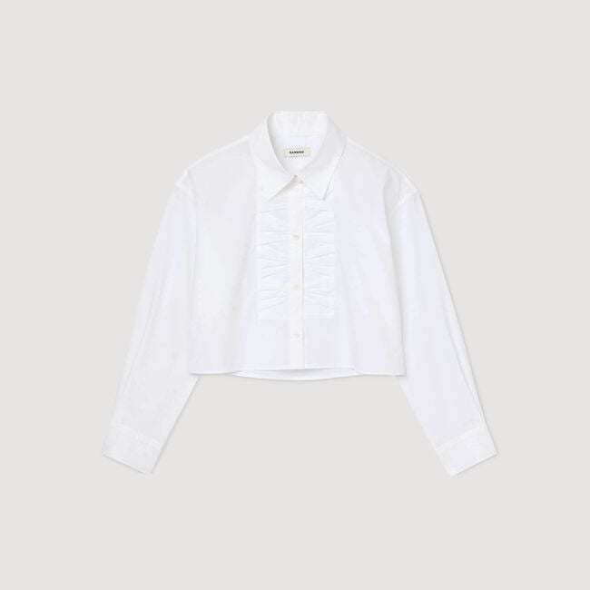 Cropped shirt with bow details